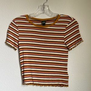 Retro Stripped Crop Tee
